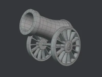 Stylized Cannon Low-poly 3D model Low-poly 3D model