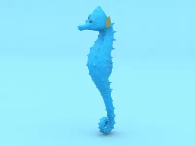 laos seahorse Low-poly 3D model