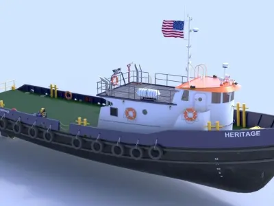 Oil work boat 3D model