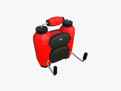 Jetpack Low Poly D02 - SciFi Character Design Low-poly 3D model