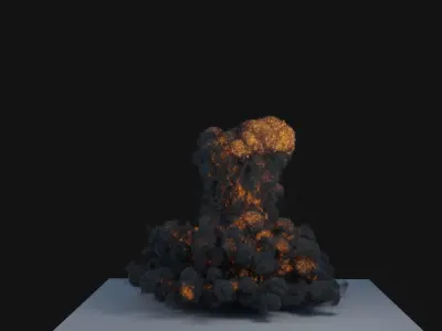 Volumetric Explosion Asset Pack - 5 Simulations 3D model