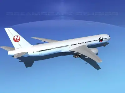 Boeing 777-300 Japan AirLines 3D model
