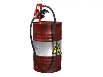 Oil Barrel Low-poly 3D model 12