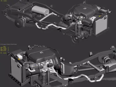 Toyota 2GR Engine  Low-poly 3D model