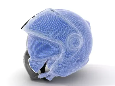 Futuristic Motorcycle Helmet Model Pack Low-poly 3D model purchase