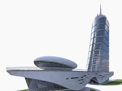 High-rise Office Building 02 Low-poly 3D model