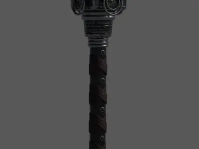 Fantasy Norse Hammer Low-poly 3D model