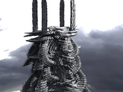 Fusion City Alien Bridge Kitbash 2 3D model