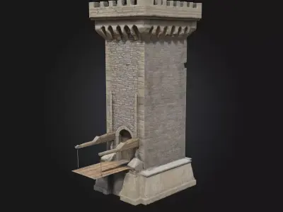 Medieval Tower Gatehouse  Stronghold Entry with Tactical  3D model