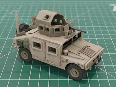 M1114 Armored HMMWV Iraq Pattern 4x4 Army Jeep 3D print model