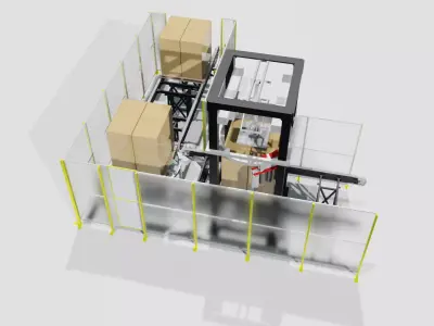 3D Palletizer Typer 1 - Wrapping  and Transfering  Low-poly 3D model