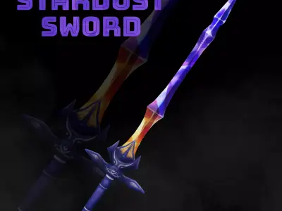 Handpainted Fantasy Stardust Sword Low-poly Low-poly 3D model