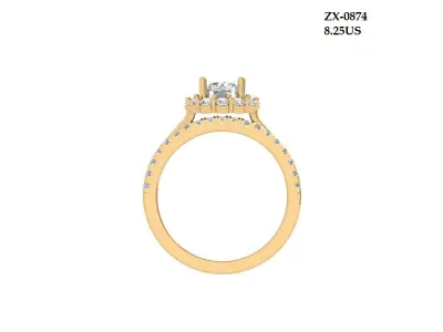 Wedding-Ring with band 3D print model