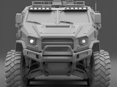 Armored 6x6 Military Personnel Carrier Low-poly 3D model