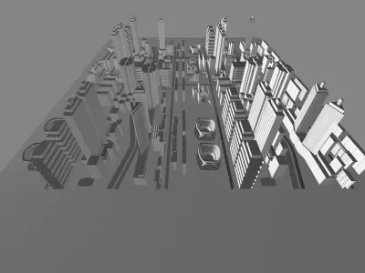Buildings City building industrial park commercial housing 3D model V1