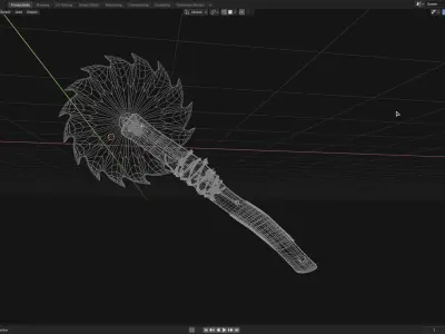 Post-Apocalyptic Saw Blade 3D model