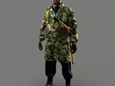 3D Models soldier in camouflage uniform 3D model