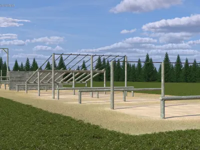 Military Obstacle Course Old Fur 3D model