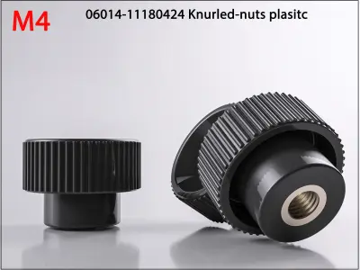 3D Nuts M4 06014 11180424 Knurled plasitc 3D print model 3D print model