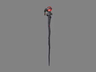Ruby magic wand Low-poly 3D model