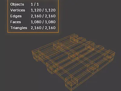 Wooden pallet Free low-poly 3D model