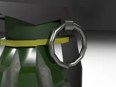 Green steel grenade MK-II Low-poly 3D model