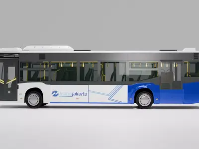 City Bus Transjakarta Low-poly 3D model