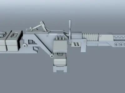machinegun futuristic weapon 3D model