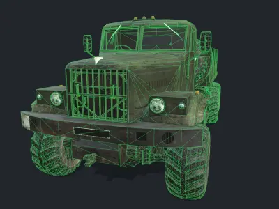 KRAZ 255 Low-poly 3D model