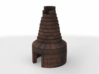  stylized bell furnace 3D model
