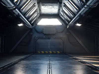 Hangar 08 PBR Low-poly 3D model