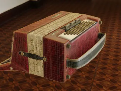 Weltmeister Stella 80 Bass Accordion Low Poly Low-poly 3D model