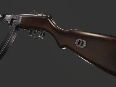 PPsH-41 Low Poly ak - rifle Low-poly 3D model