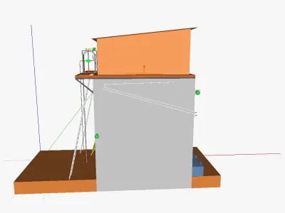 Composting toilet tower 3D model
