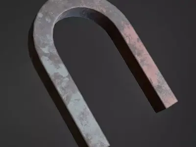 Magnet metal hook Low-poly 3D model