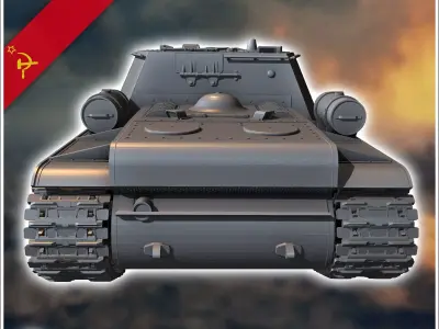 SU-152 self-propelled heavy howitzer - Soviet army WW2 Second Wo 3D print model