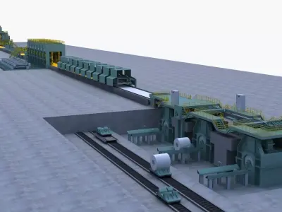 Metal Sheet Cutting And Rolling Mill 3D model