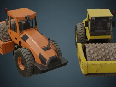 Compactor 2B Low-poly 3D model