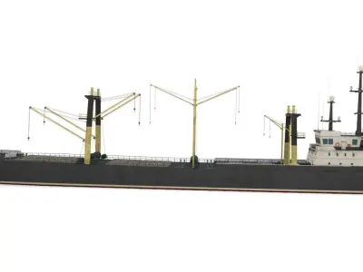 dry cargo ship Low-poly 3D model