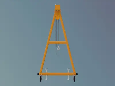 Light Gantry Crane Plans 500kg Low-poly 3D model