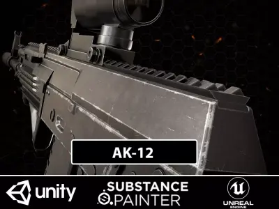 AK-12  Low-poly 3D model