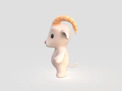 Little animal baby - Goat cute - Character019 Low-poly 3D model