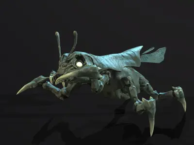 LandBug6 bug with eyes and claws Low-poly 3D model