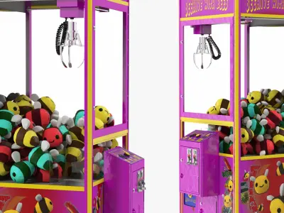 Claw Vending Machine with Toys 3D model