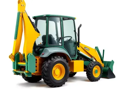 Vibrant Backhoe Loader model pack Low-poly 3D model