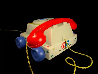 Toy Phone Fisher Chatter Low-poly 3D model