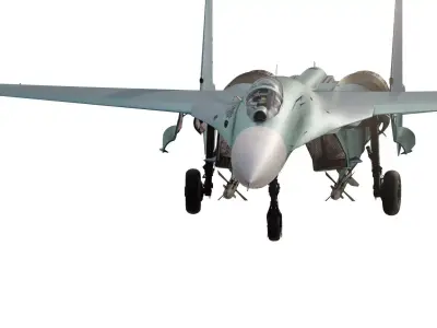 Sukhoi Su-27 with interior 3D model