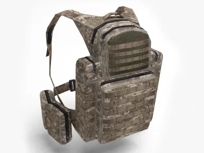  military backpack Low-poly 3D model purchase
