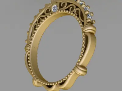 Antique Diamond Ring 3D print model