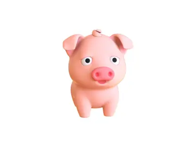 Cartoon Pig Animal Cute Low-poly 3D model
